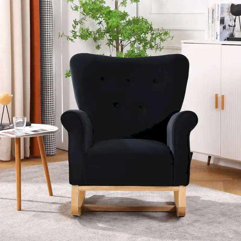 Fauteuil de salon à dossier haut et à bascule