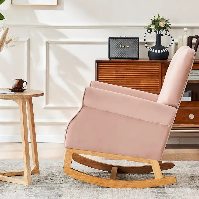 Fauteuil de salon à dossier haut et à bascule