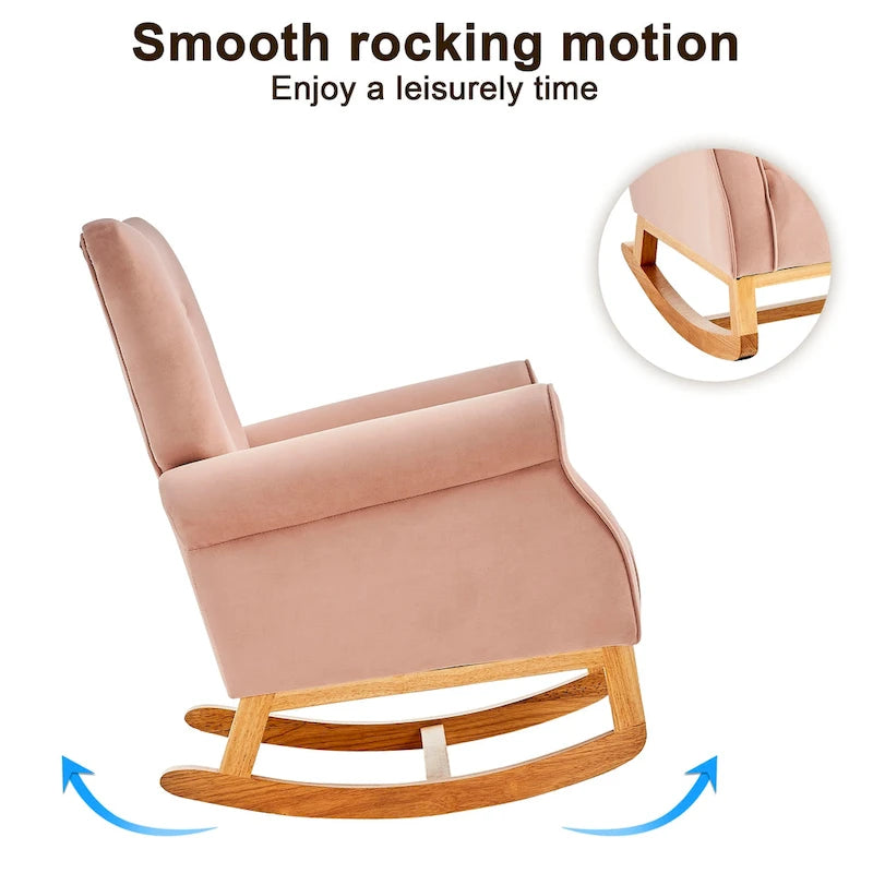 Fauteuil de salon à dossier haut et à bascule