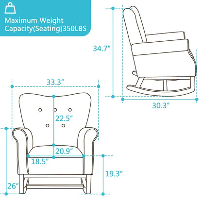 Fauteuil de salon à dossier haut et à bascule