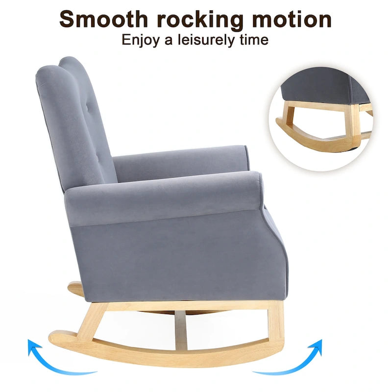 Fauteuil de salon à dossier haut et à bascule