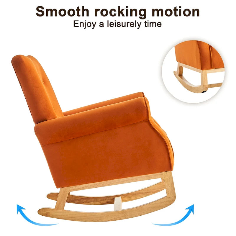 Fauteuil de salon à dossier haut et à bascule