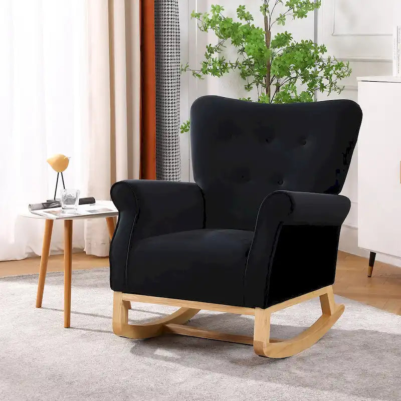 Fauteuil de salon à dossier haut et à bascule