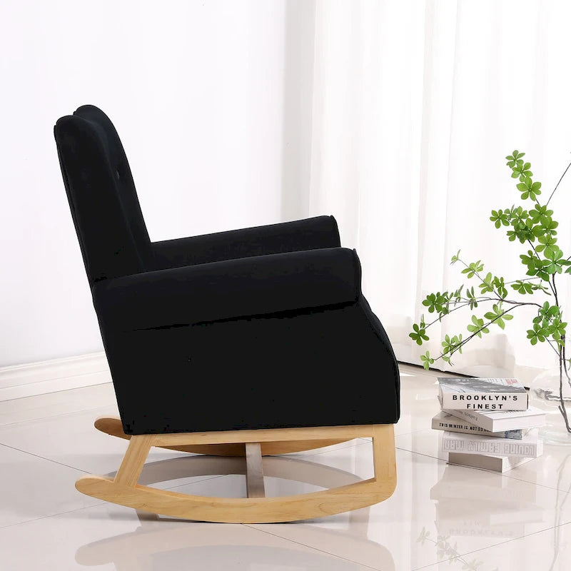 Fauteuil de salon à dossier haut et à bascule