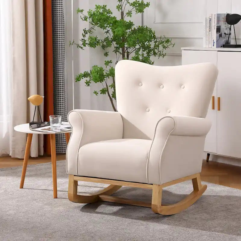 Fauteuil de salon à dossier haut et à bascule