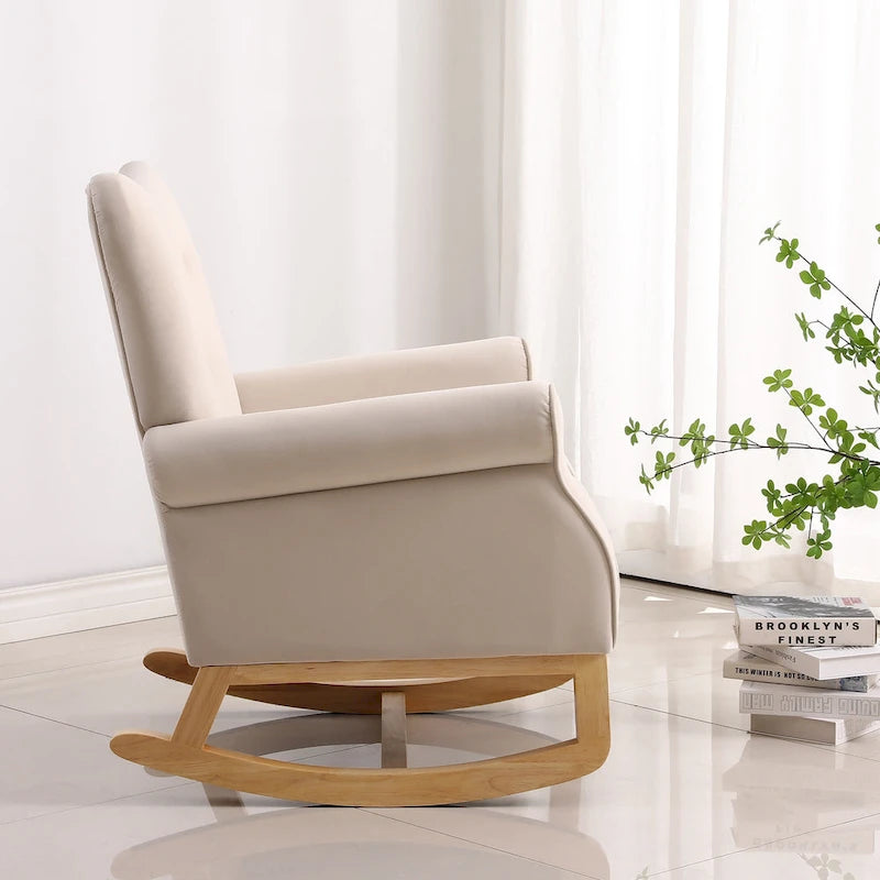 Fauteuil de salon à dossier haut et à bascule