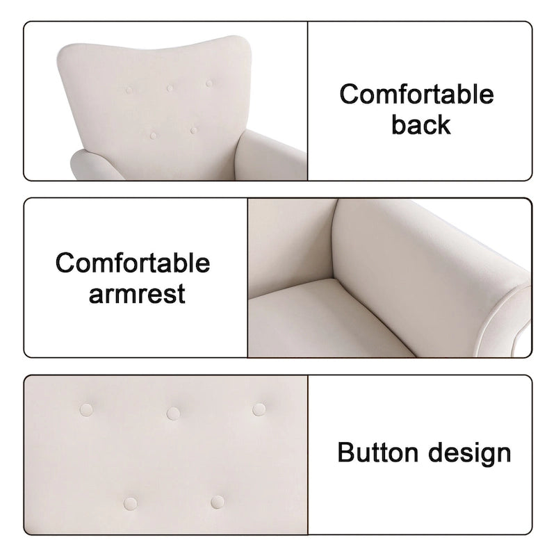 Fauteuil de salon à dossier haut et à bascule