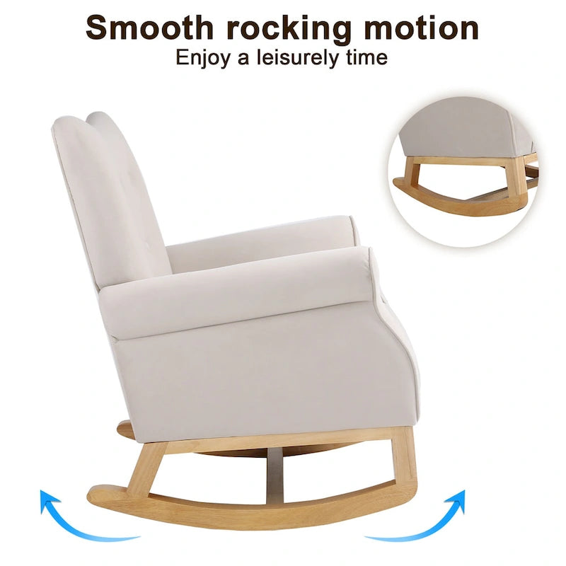 Fauteuil de salon à dossier haut et à bascule