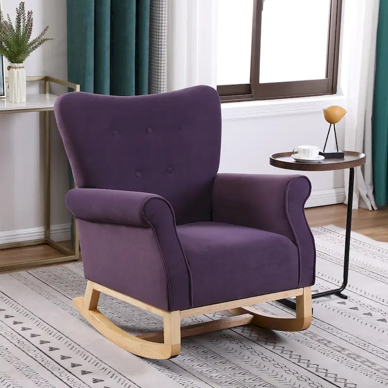 Fauteuil de salon à dossier haut et à bascule