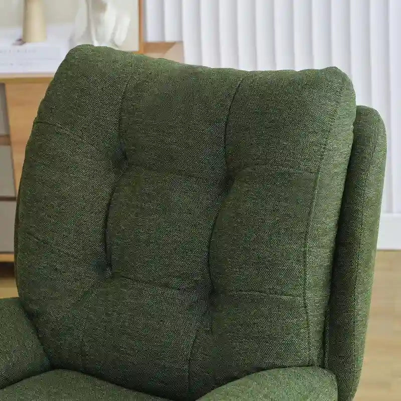 Fauteuil pivotant avec repose-pieds, ensemble fauteuil à bascule et repose-pieds, fauteuil de lecture inclinable, vert