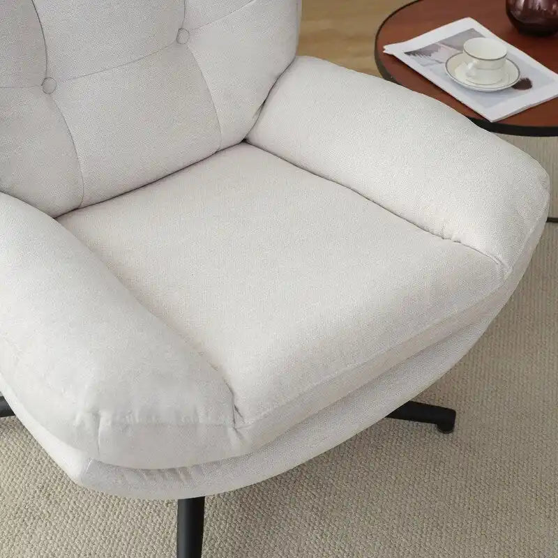 Fauteuil pivotant avec repose-pieds, ensemble fauteuil à bascule et repose-pieds, fauteuil de lecture inclinable, vert