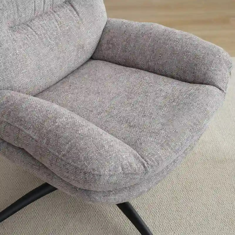 Fauteuil pivotant avec repose-pieds, ensemble fauteuil à bascule et repose-pieds, fauteuil de lecture inclinable, vert