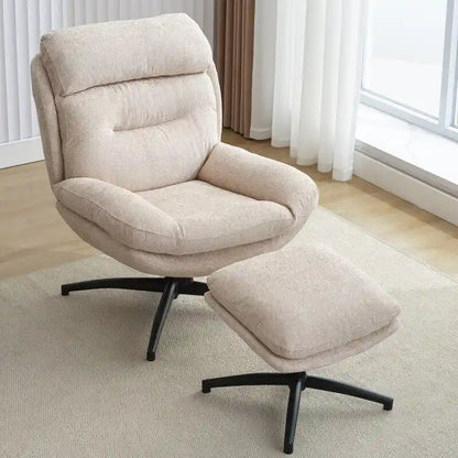 Fauteuil pivotant avec repose-pieds, ensemble fauteuil à bascule et repose-pieds, fauteuil de lecture inclinable, vert