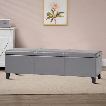 Banc de rangement rembourré au design minimaliste contemporain