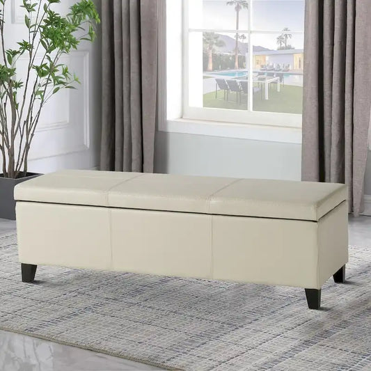 Contemporary Minimalist Design Upholstered Storage Bench