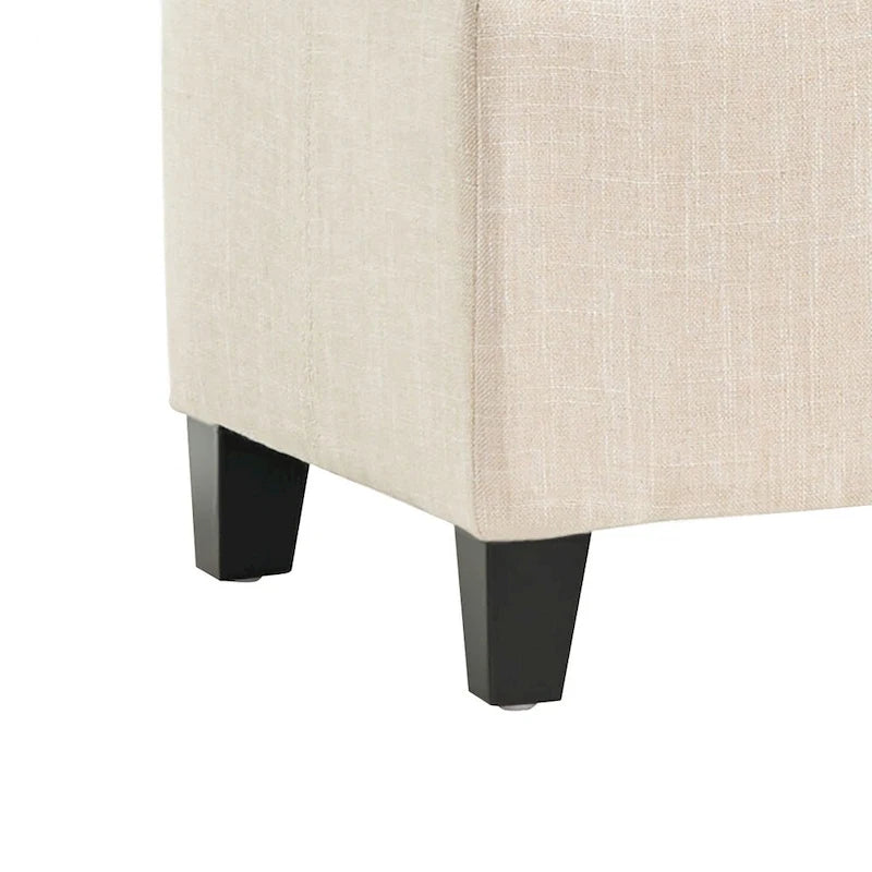 Banc de rangement rembourré au design minimaliste contemporain