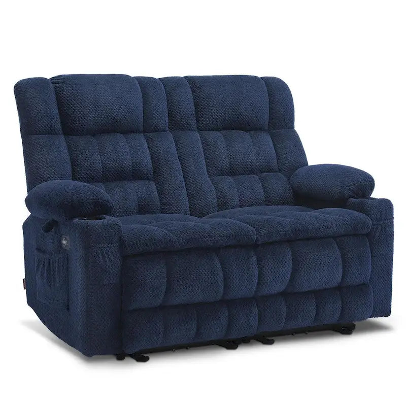 Canapé inclinable électrique MCombo, avec fonction chauffante et vibrante, porte-gobelets et ports de charge USB RS6314