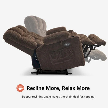 Canapé inclinable électrique MCombo, avec fonction chauffante et vibrante, porte-gobelets et ports de charge USB RS6314