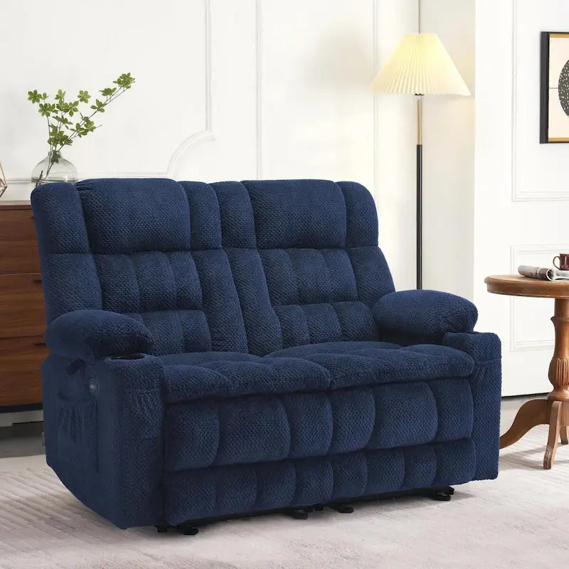 Canapé inclinable électrique MCombo, avec fonction chauffante et vibrante, porte-gobelets et ports de charge USB RS6314