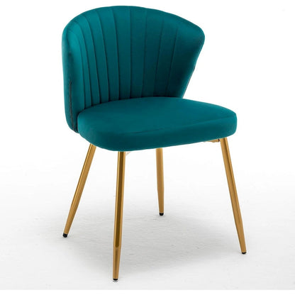 Fauteuil d'appoint moderne en velours avec capitonnage à canaux, confortable et tendance, sans accoudoirs.