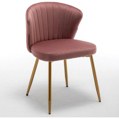 Fauteuil d'appoint moderne en velours avec capitonnage à canaux, confortable et tendance, sans accoudoirs.