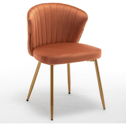 Fauteuil d'appoint moderne en velours avec capitonnage à canaux, confortable et tendance, sans accoudoirs.
