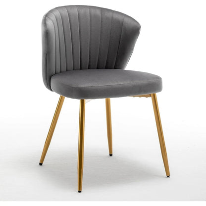 Fauteuil d'appoint moderne en velours avec capitonnage à canaux, confortable et tendance, sans accoudoirs.