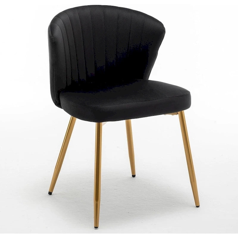 Modern Velvet Accent Chair with Channel-Tufted Design Comfortable and Trendy Armless Seat