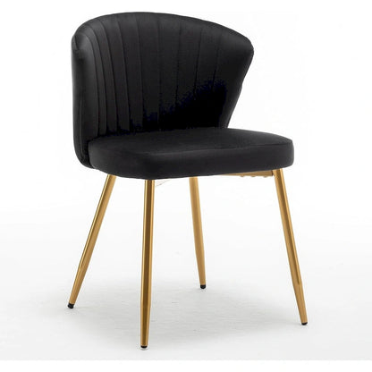Fauteuil d'appoint moderne en velours avec capitonnage à canaux, confortable et tendance, sans accoudoirs.