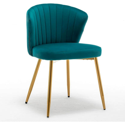 Fauteuil d'appoint moderne en velours avec capitonnage à canaux, confortable et tendance, sans accoudoirs.