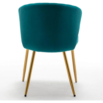 Fauteuil d'appoint moderne en velours avec capitonnage à canaux, confortable et tendance, sans accoudoirs.