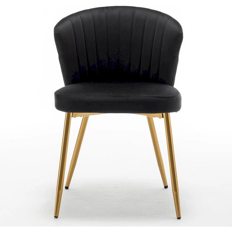 Fauteuil d'appoint moderne en velours avec capitonnage à canaux, confortable et tendance, sans accoudoirs.