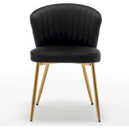 Fauteuil d'appoint moderne en velours avec capitonnage à canaux, confortable et tendance, sans accoudoirs.