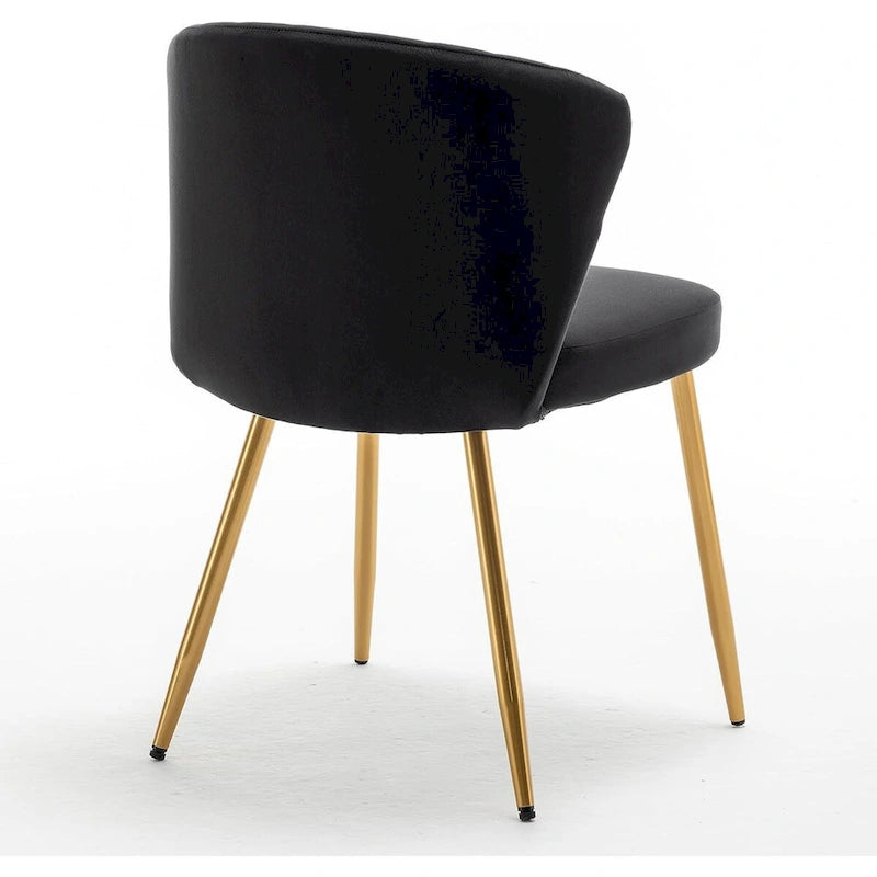 Fauteuil d'appoint moderne en velours avec capitonnage à canaux, confortable et tendance, sans accoudoirs.