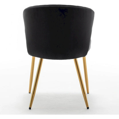 Fauteuil d'appoint moderne en velours avec capitonnage à canaux, confortable et tendance, sans accoudoirs.