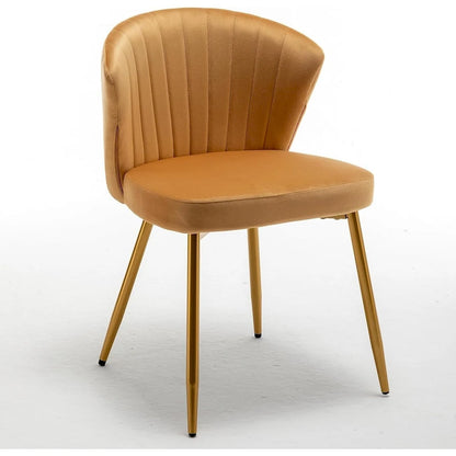 Fauteuil d'appoint moderne en velours avec capitonnage à canaux, confortable et tendance, sans accoudoirs.