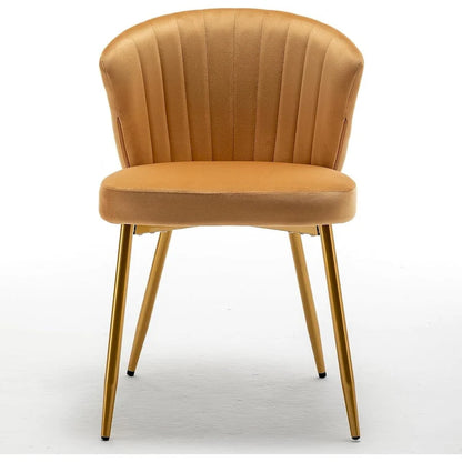 Fauteuil d'appoint moderne en velours avec capitonnage à canaux, confortable et tendance, sans accoudoirs.
