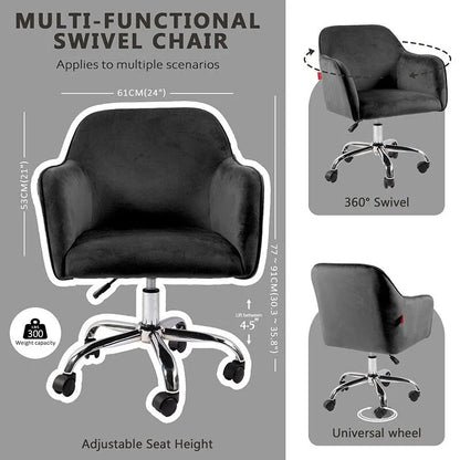 Fauteuil pivotant VANITII, chaise de coiffeuse avec roulettes, style moderne, hauteur réglable, rose/gris/blanc
