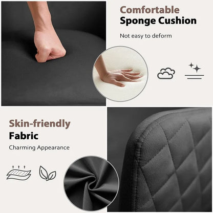 Fauteuil pivotant VANITII, chaise de coiffeuse avec roulettes, style moderne, hauteur réglable, rose/gris/blanc