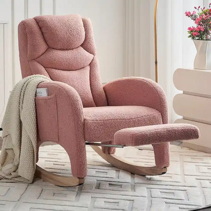 Fauteuil à bascule pour bébé en tissu avec repose-pieds réglable