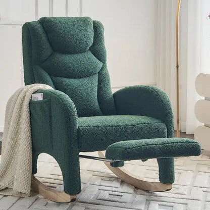Fauteuil à bascule pour bébé en tissu avec repose-pieds réglable