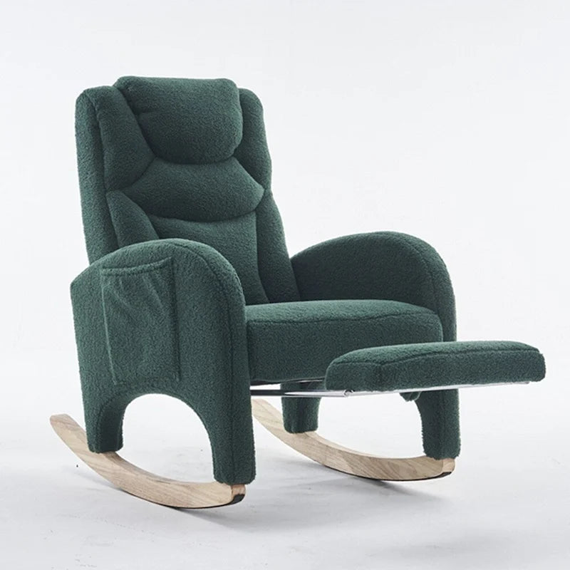 Fauteuil à bascule pour bébé en tissu avec repose-pieds réglable