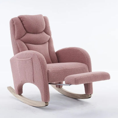 Fauteuil à bascule pour bébé en tissu avec repose-pieds réglable
