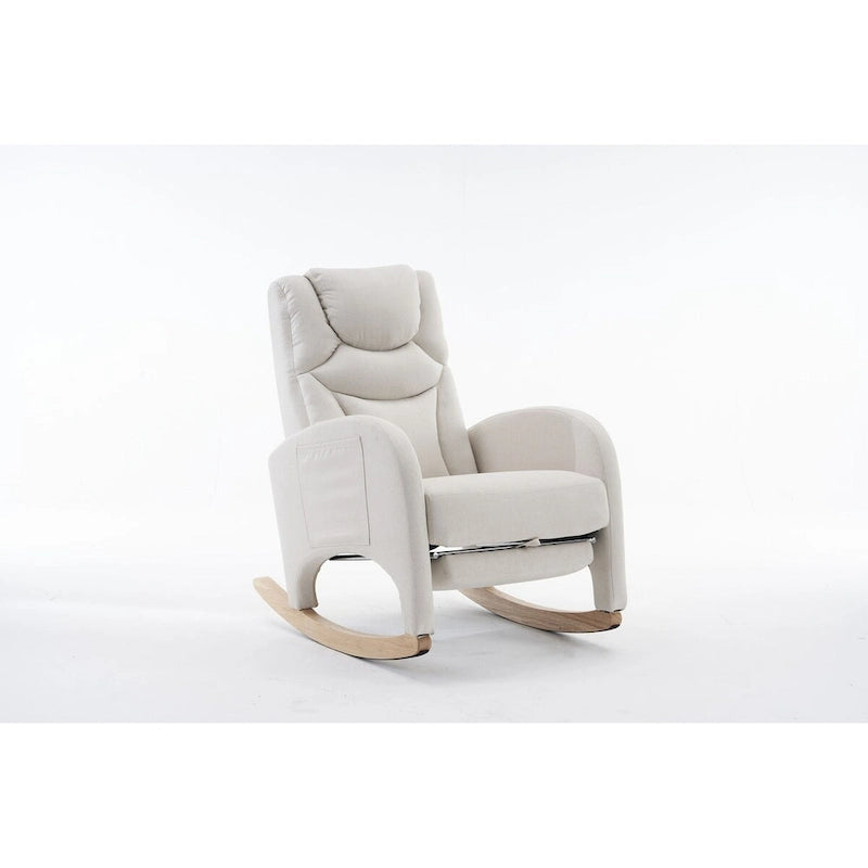 Fauteuil à bascule pour bébé en tissu avec repose-pieds réglable