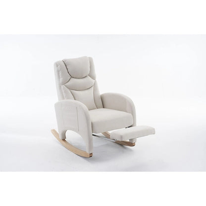 Fauteuil à bascule pour bébé en tissu avec repose-pieds réglable