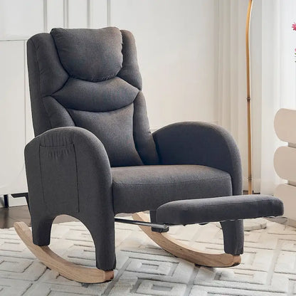 Fauteuil à bascule pour bébé en tissu avec repose-pieds réglable