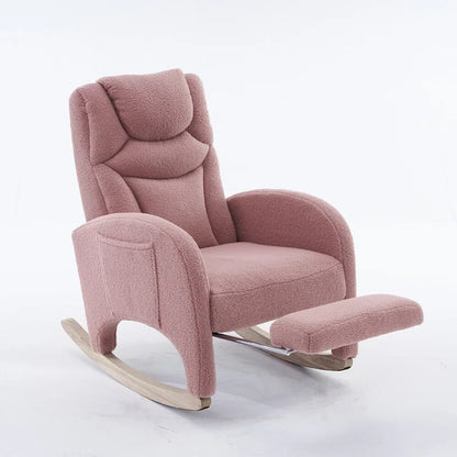Fauteuil à bascule pour bébé en tissu avec repose-pieds réglable