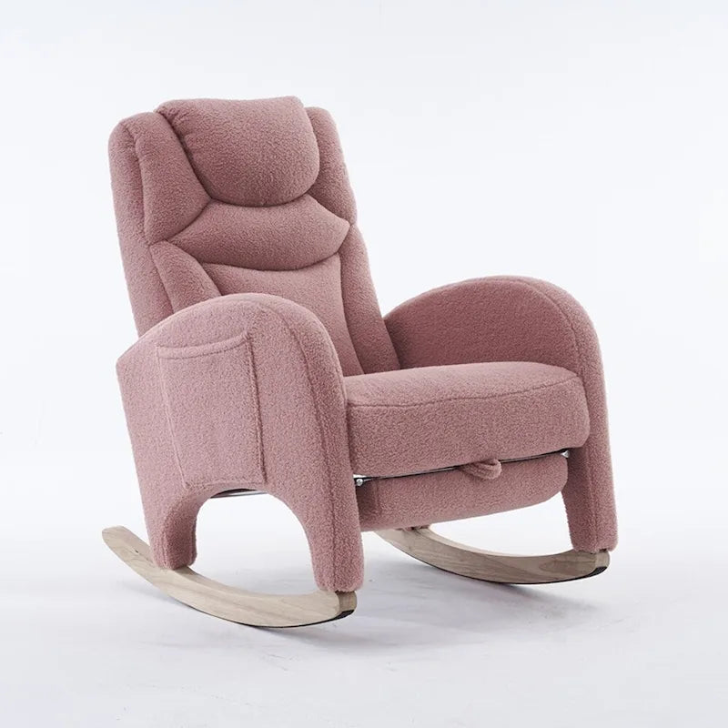 Fauteuil à bascule pour bébé en tissu avec repose-pieds réglable