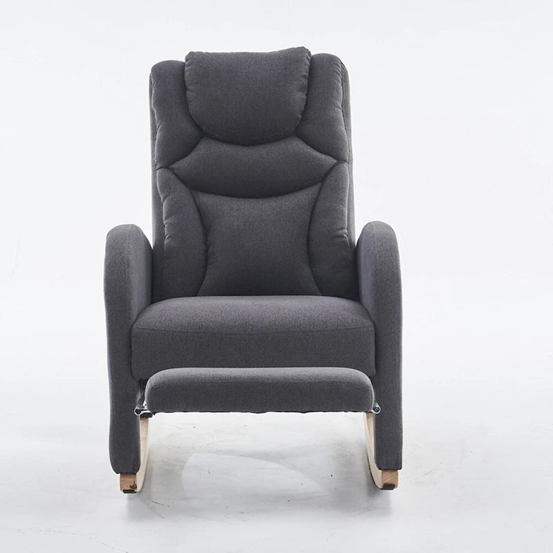 Fauteuil à bascule pour bébé en tissu avec repose-pieds réglable