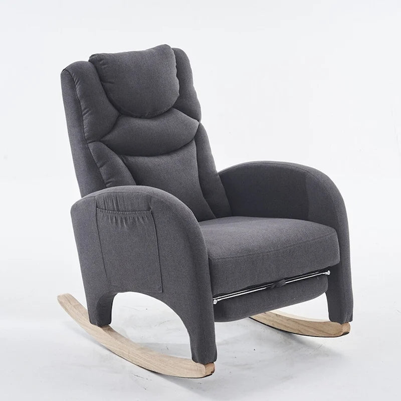 Fauteuil à bascule pour bébé en tissu avec repose-pieds réglable